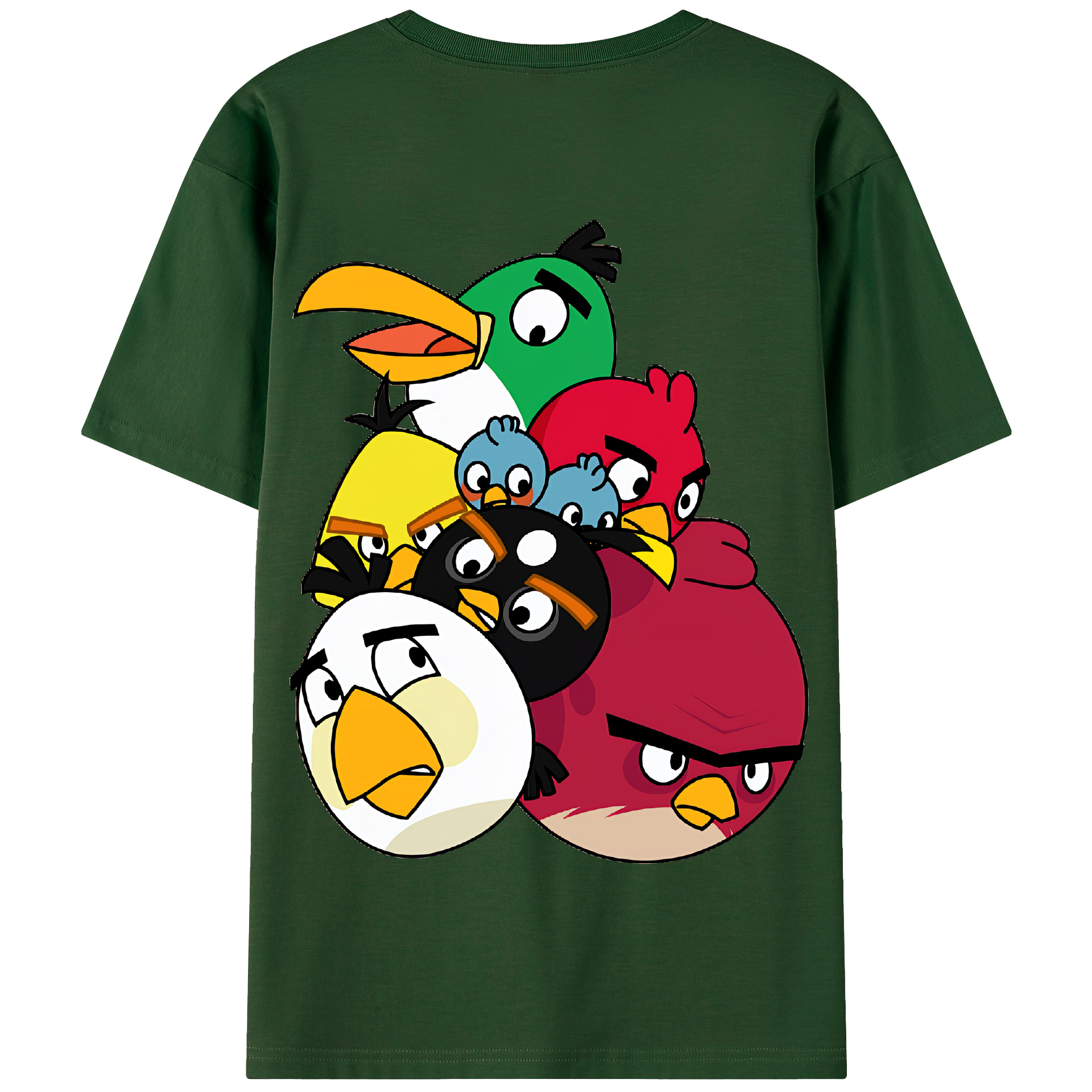 （画像用） Angry Birds アングリーバード 綿100％半袖Tシャツ（背面プリント）